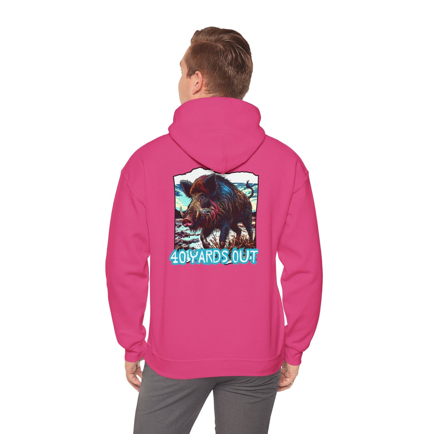 40 YARDS OUT Brand Productions Muddy Boar Heavy Blend™ Hooded Sweatshirt