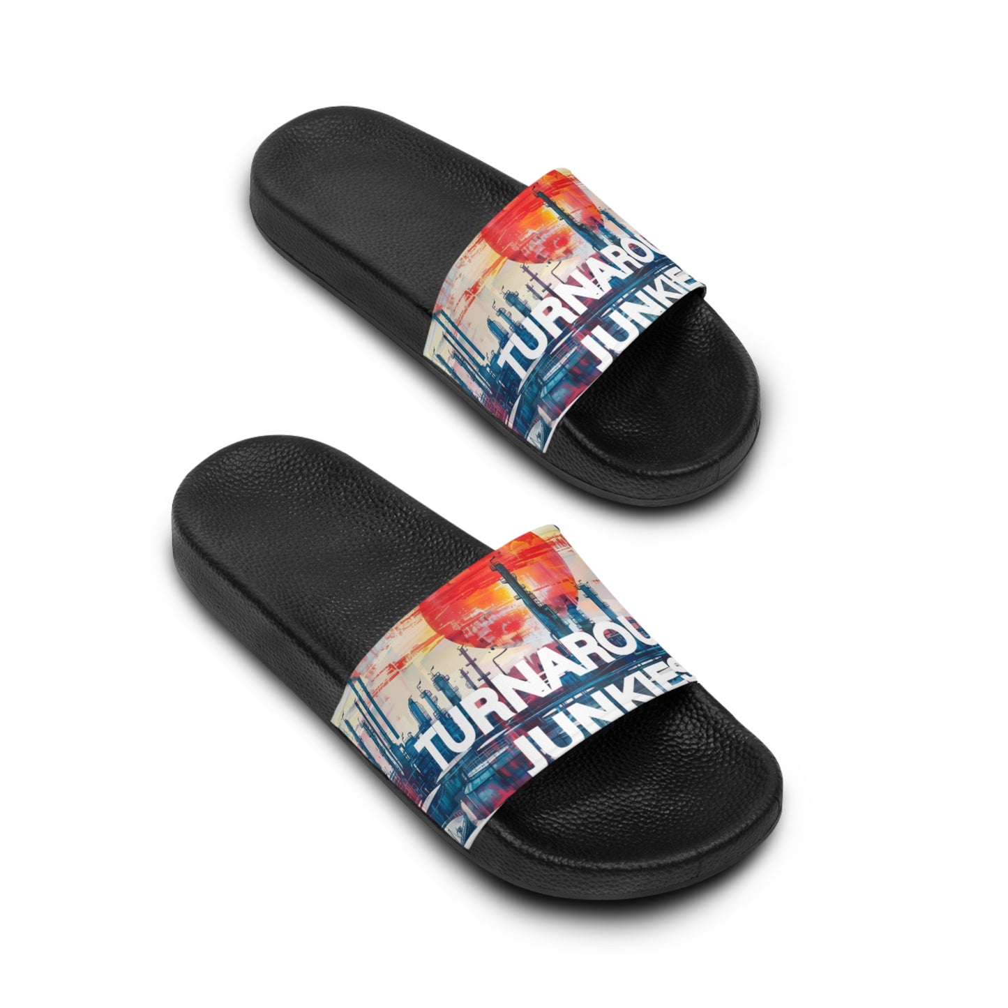 Turnaround Junkies Red Sun Rising Men's Slide Sandals