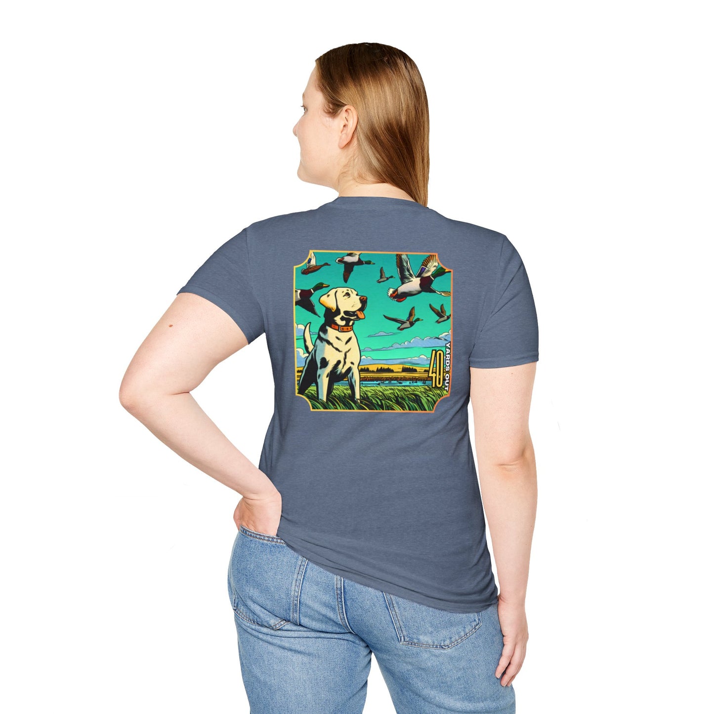 40 Yards Out Yellow Retriever Duck Watch Unisex Softstyle T-Shirt