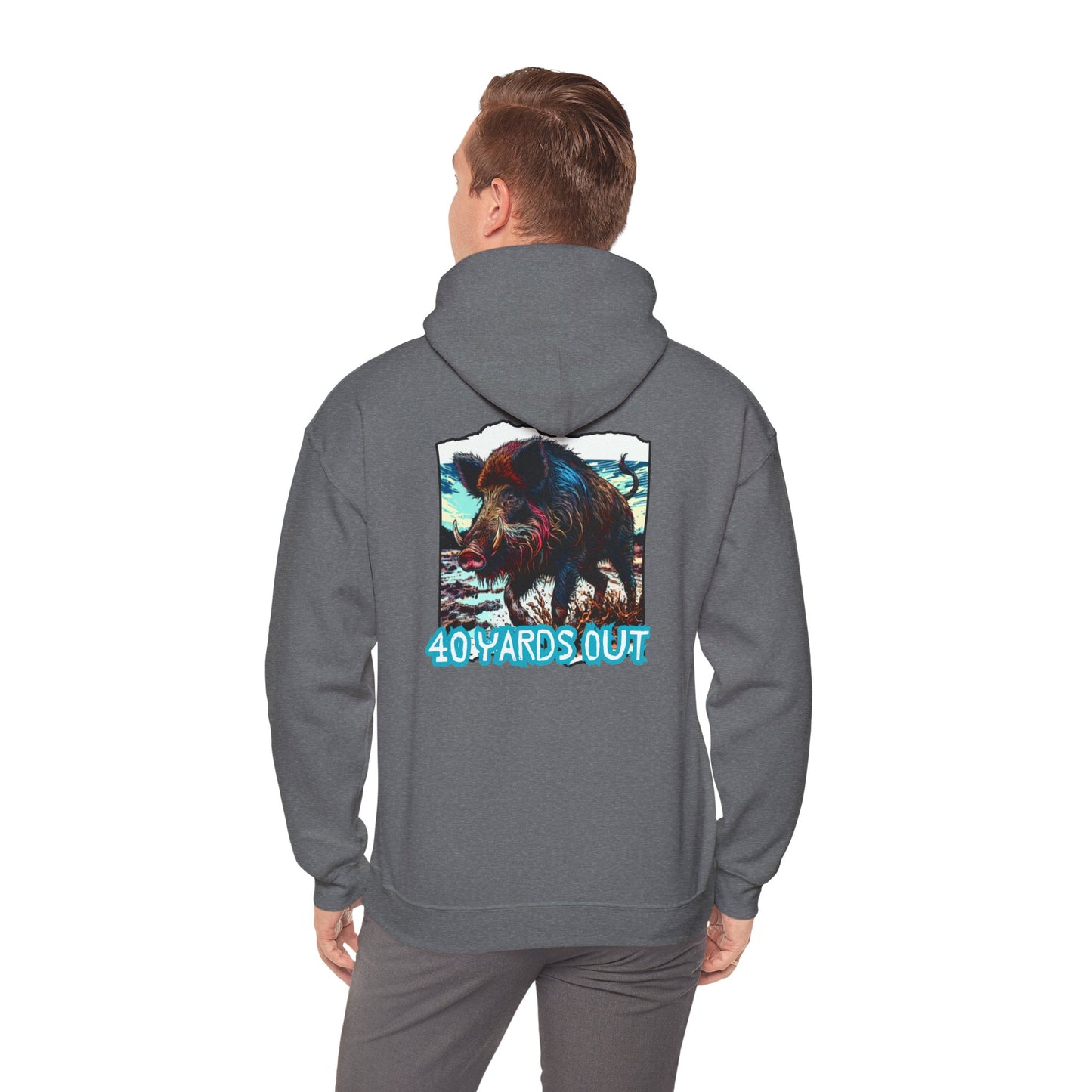 40 YARDS OUT Brand Productions Muddy Boar Heavy Blend™ Hooded Sweatshirt