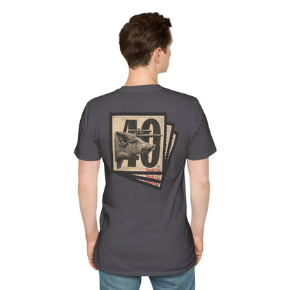 40 Yards Out Hog Hunt Unisex Softstyle T-Shirt
