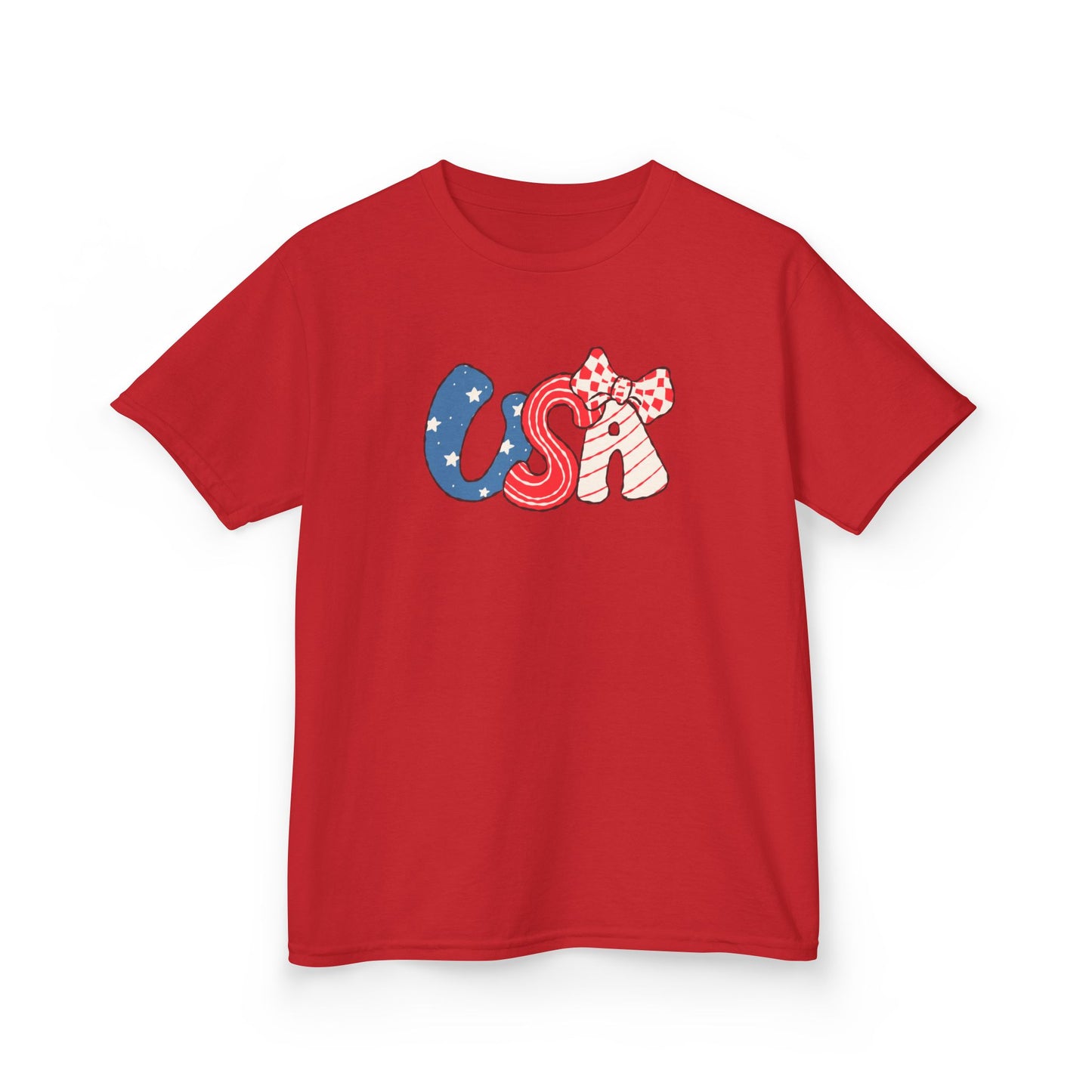 Kids USA with bow shirt
