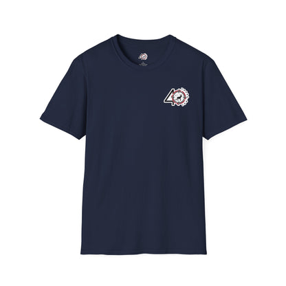40 Yards Out American Flag Buck Unisex Softstyle T-Shirt