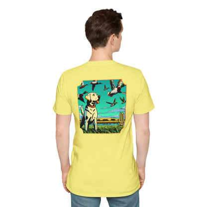 40 Yards Out Yellow Retriever Duck Watch Unisex Softstyle T-Shirt