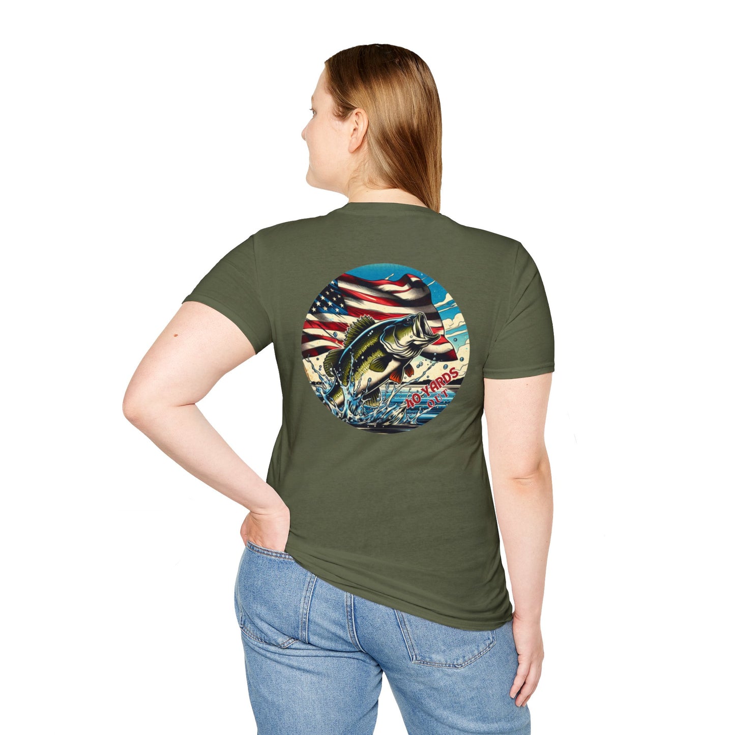 40 Yards Out American Bass Unisex Softstyle T-Shirt