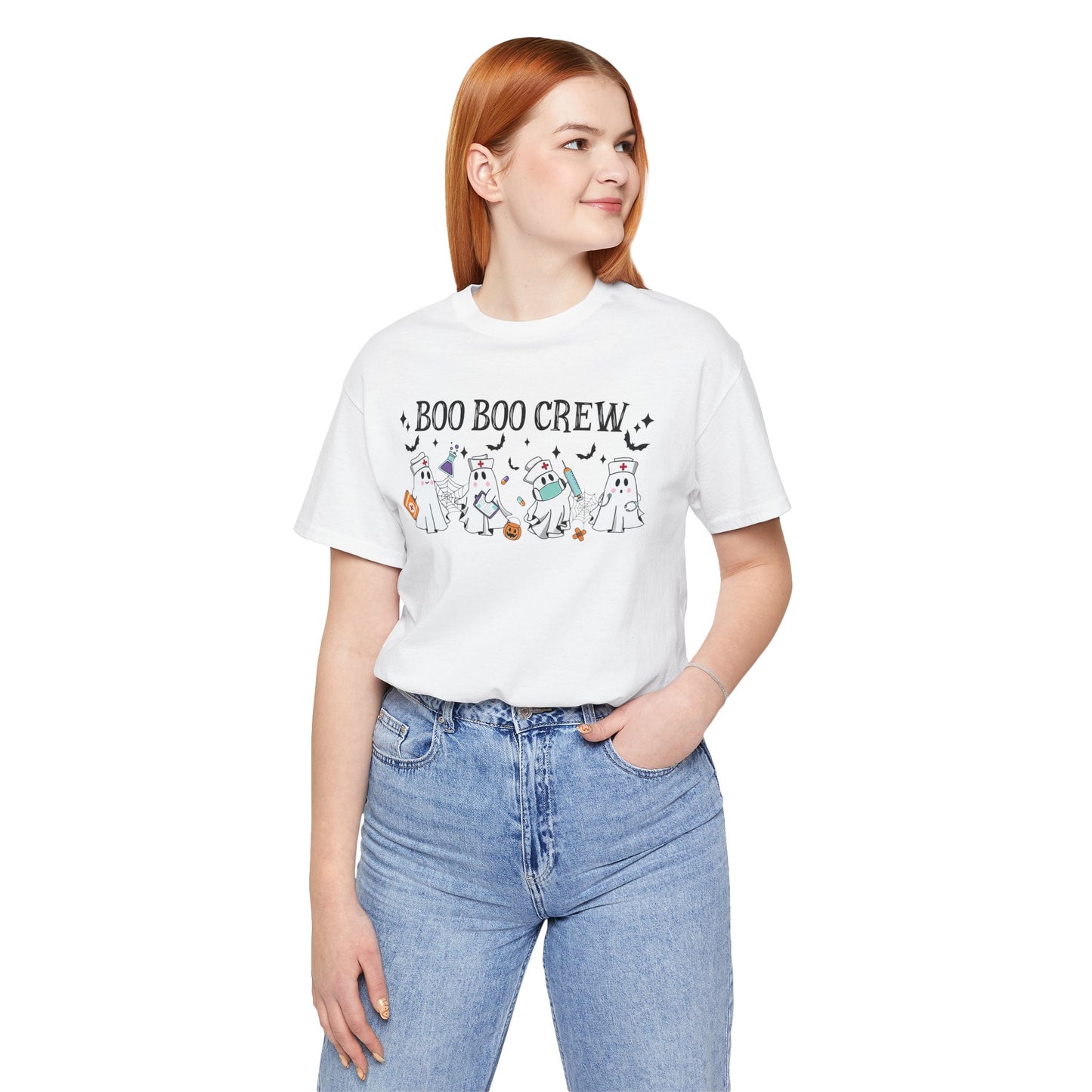 BOO BOO CREW HALLOWEEN NURSE Unisex Jersey Short Sleeve Tee