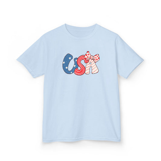 Kids USA with bow shirt