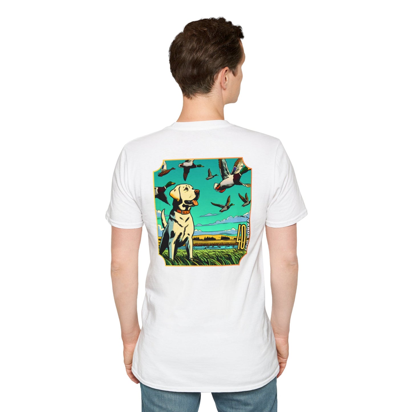40 Yards Out Yellow Retriever Duck Watch Unisex Softstyle T-Shirt