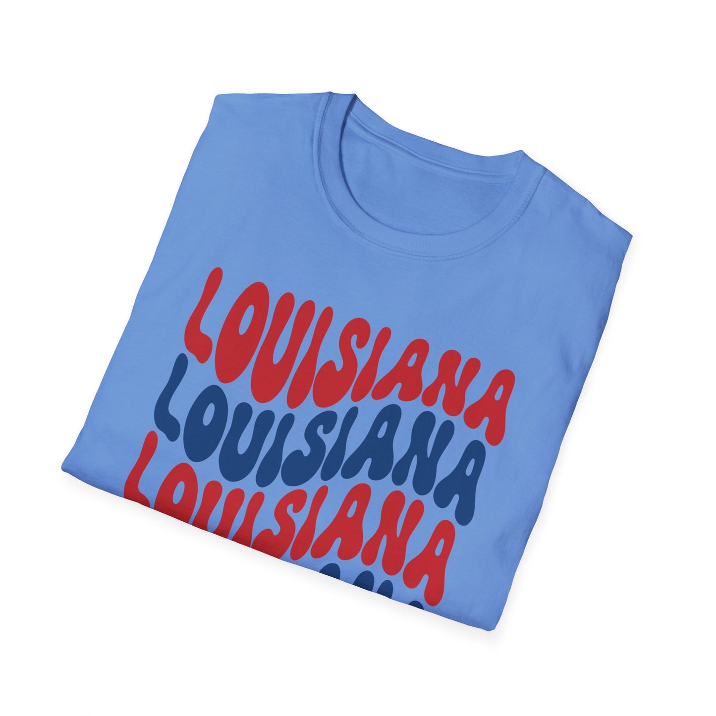 Adult Louisiana T-Shirt - Red, White, and Blue Design