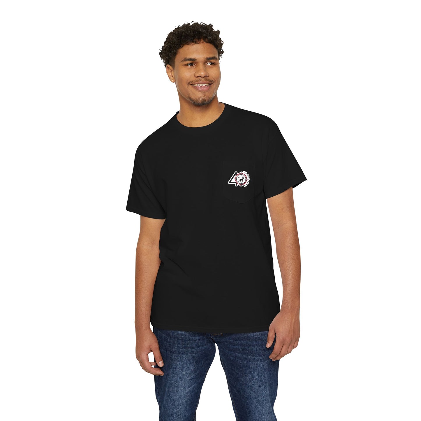 40 Yards Out American Flag Buck Pocket Tee