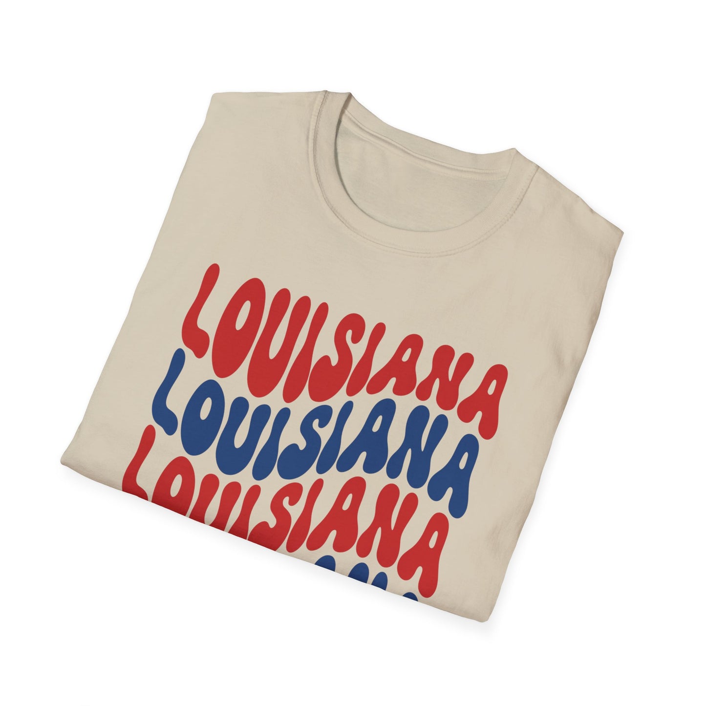 Adult Louisiana T-Shirt - Red, White, and Blue Design