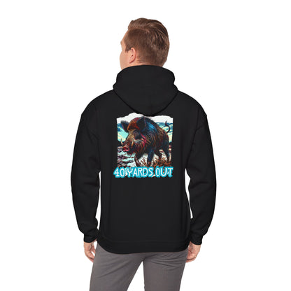 40 YARDS OUT Brand Productions Muddy Boar Heavy Blend™ Hooded Sweatshirt