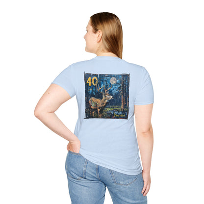 40 Yards Out Antler Deer Unisex Softstyle T-Shirt