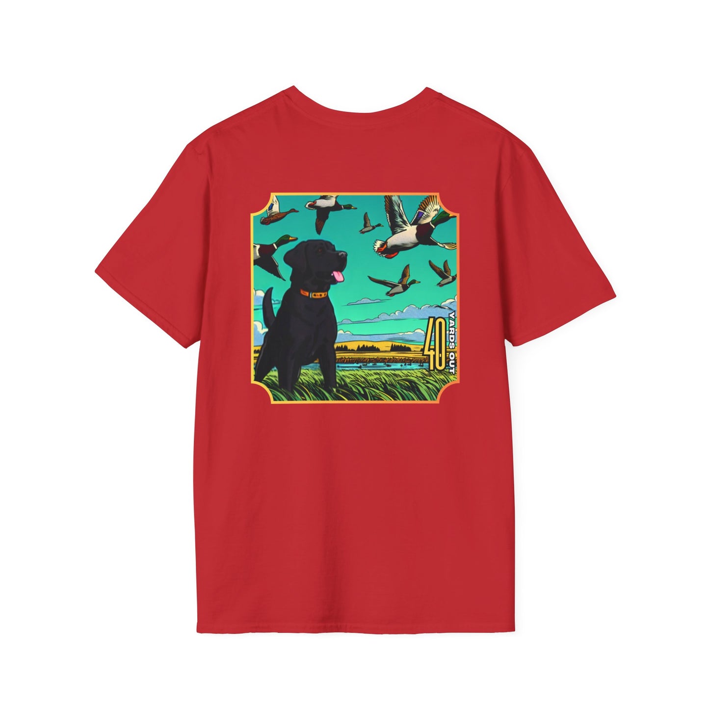 40 YARDS OUT Black Retriever Duck Watch Unisex Softstyle T-Shirt