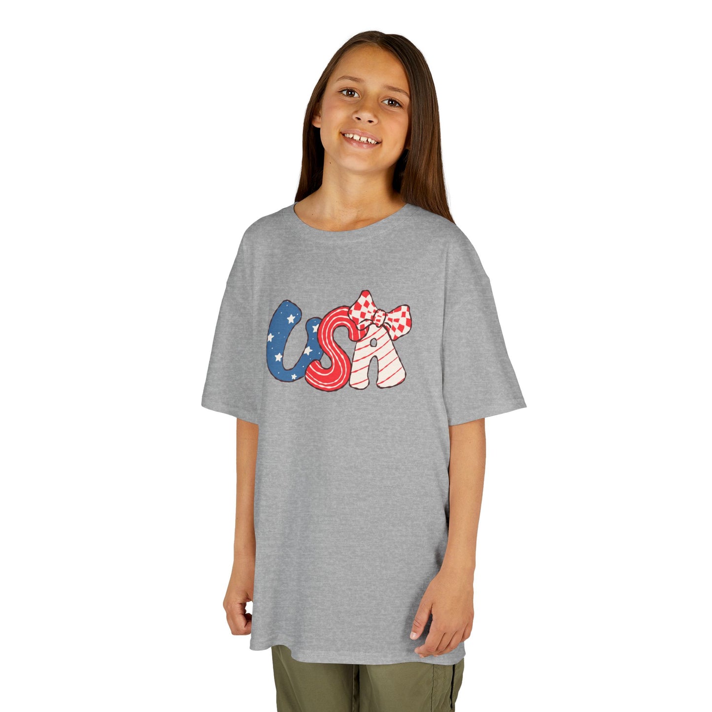 Kids USA with bow shirt