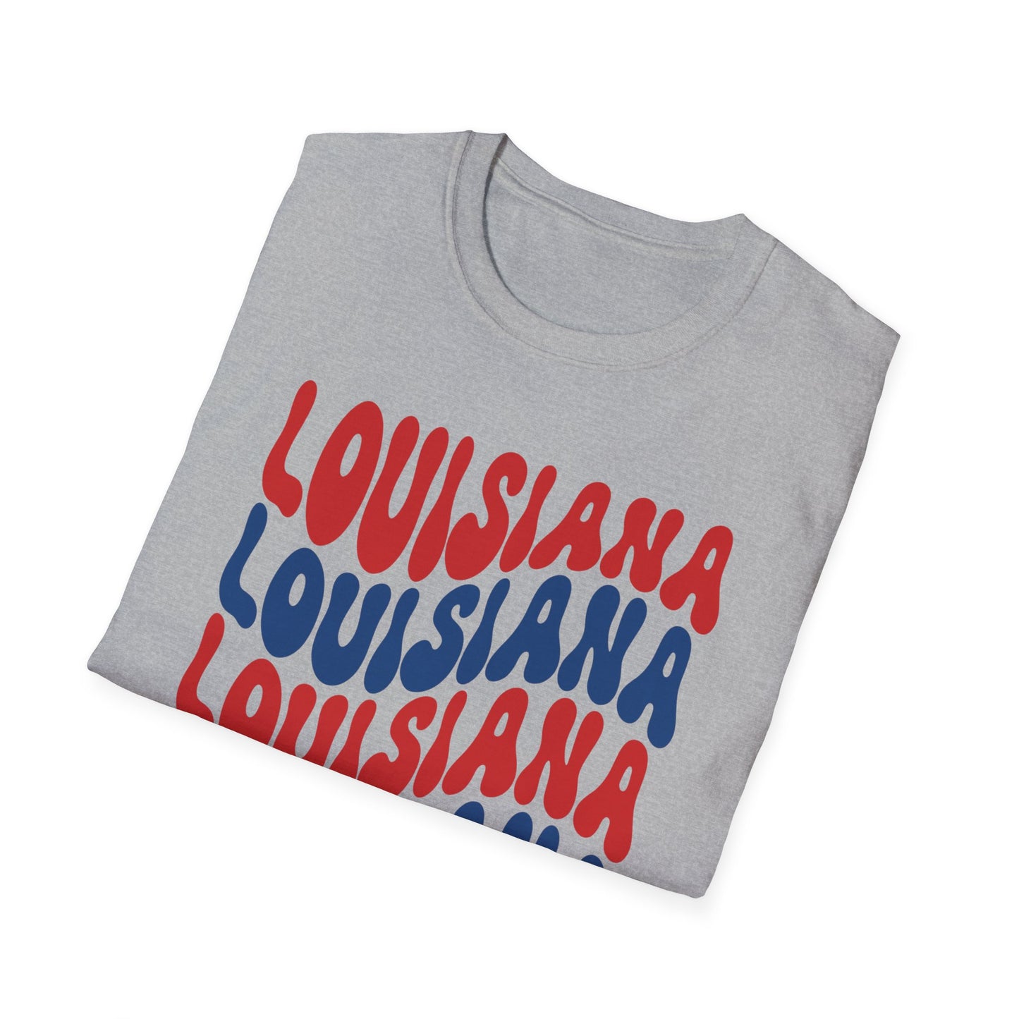 Adult Louisiana T-Shirt - Red, White, and Blue Design