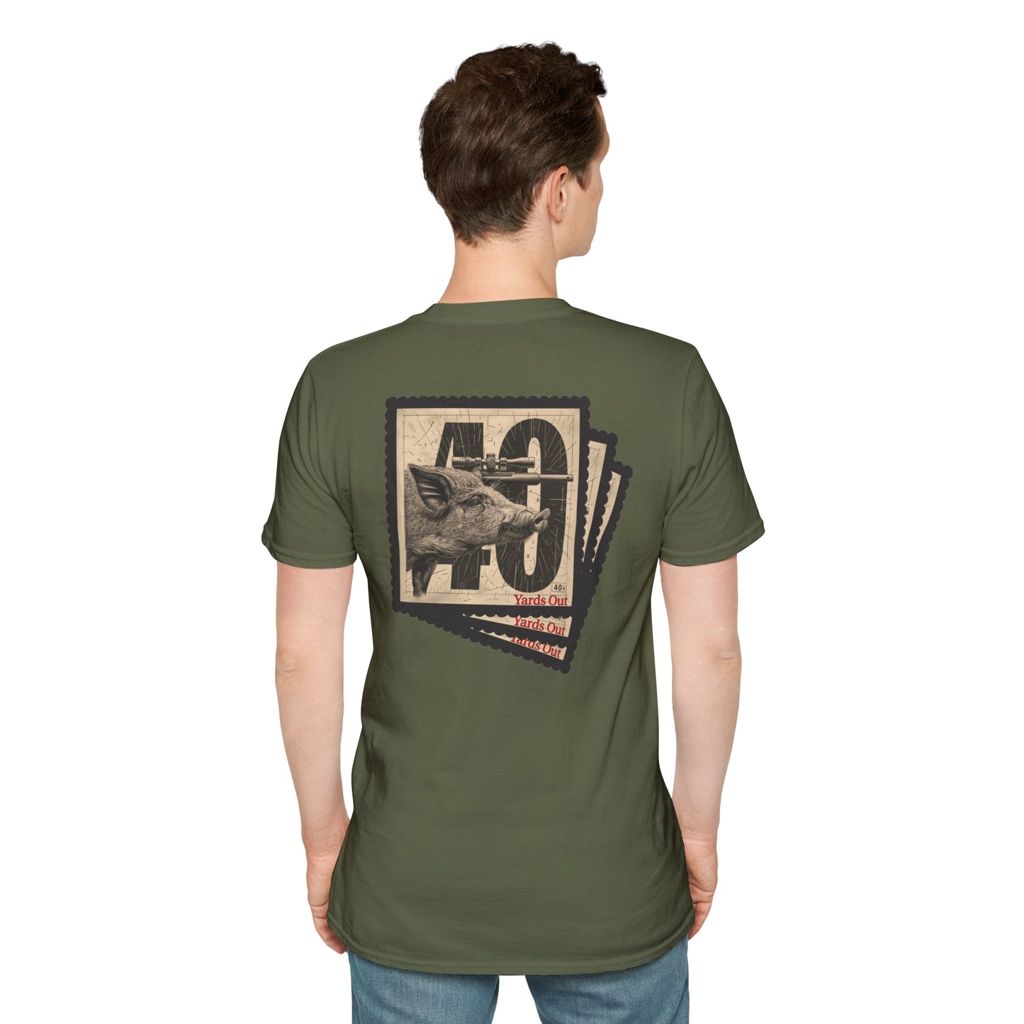 40 Yards Out Hog Hunt Unisex Softstyle T-Shirt