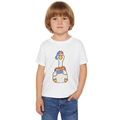 Toddler T-shirt Red White and Blue Young Duck Design