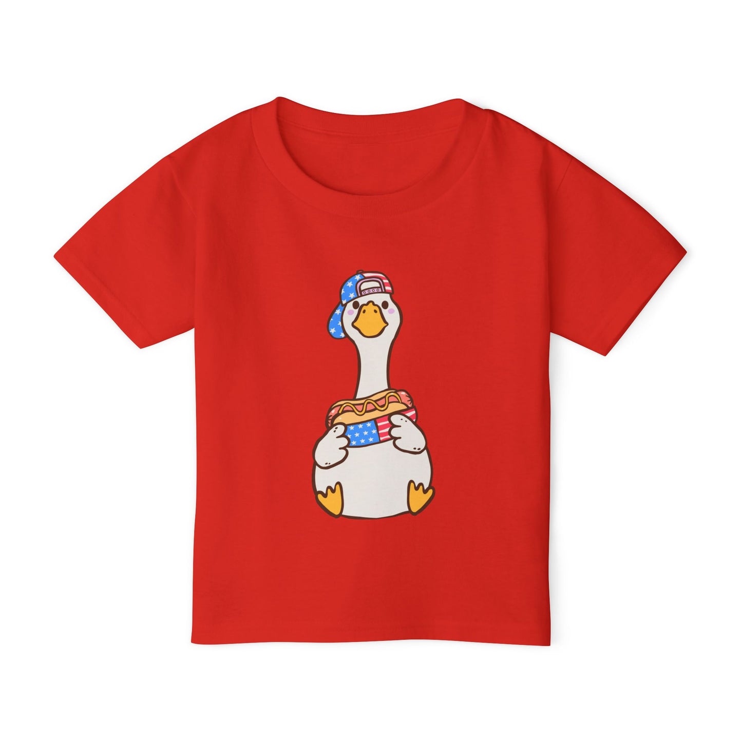 Toddler T-shirt Red White and Blue Young Duck Design