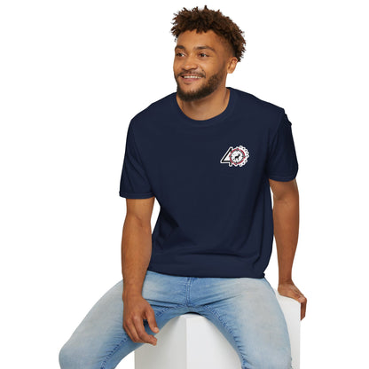 40 Yards Out American Flag Buck Unisex Softstyle T-Shirt