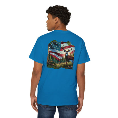 40 Yards Out American Flag Buck Pocket Tee