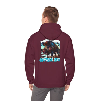 40 YARDS OUT Brand Productions Muddy Boar Heavy Blend™ Hooded Sweatshirt