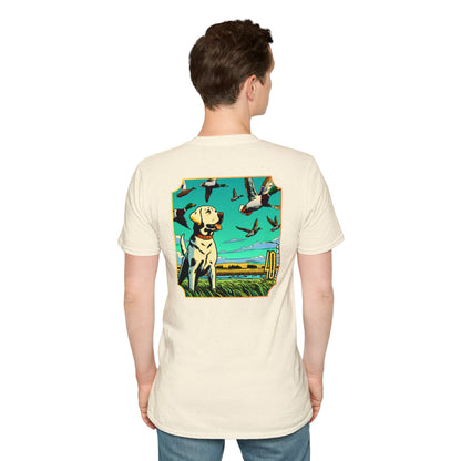 40 Yards Out Yellow Retriever Duck Watch Unisex Softstyle T-Shirt