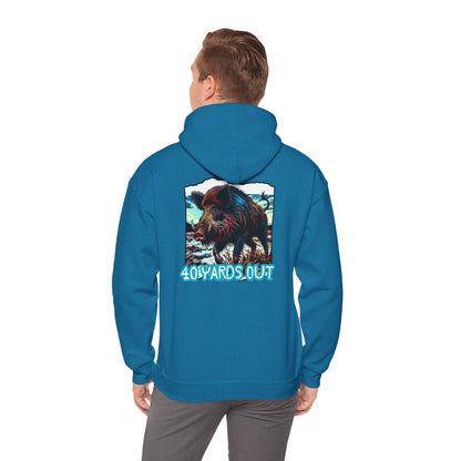 40 YARDS OUT Brand Productions Muddy Boar Heavy Blend™ Hooded Sweatshirt