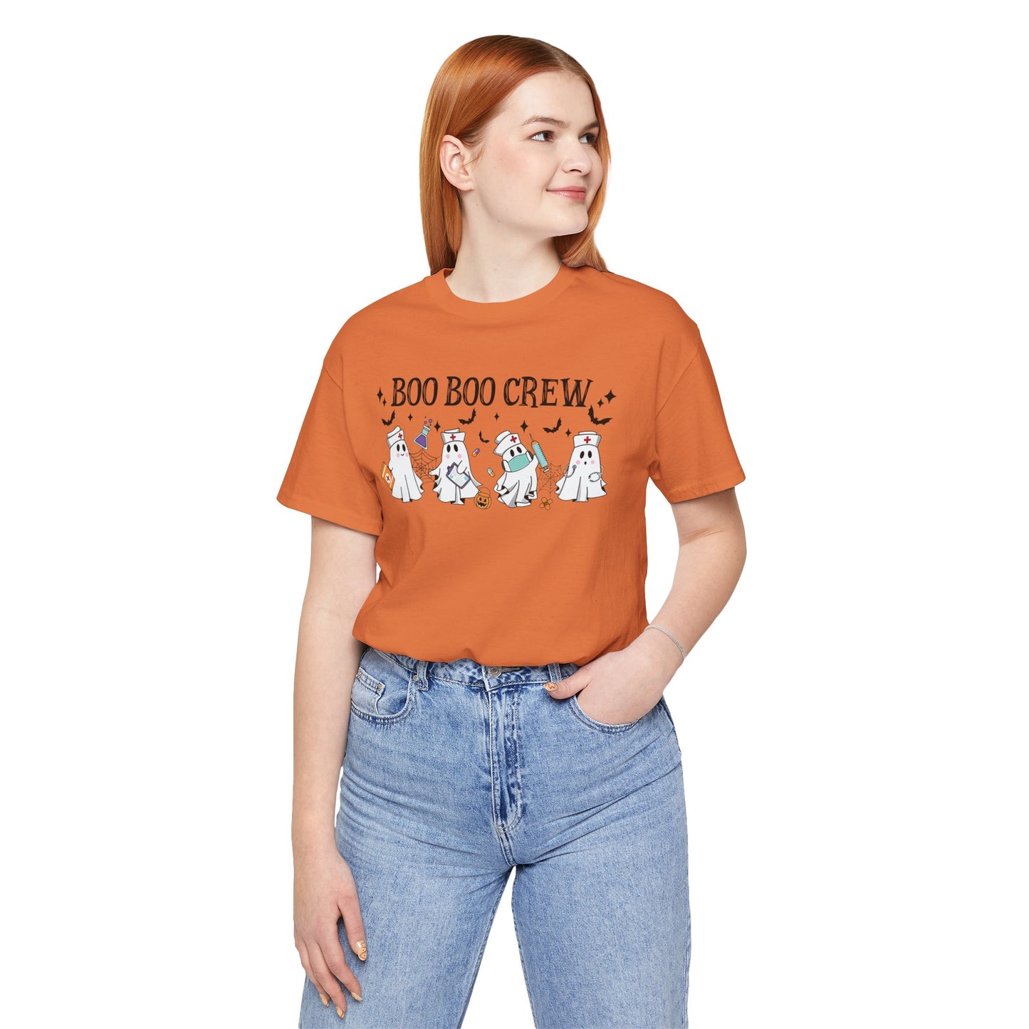 BOO BOO CREW HALLOWEEN NURSE Unisex Jersey Short Sleeve Tee