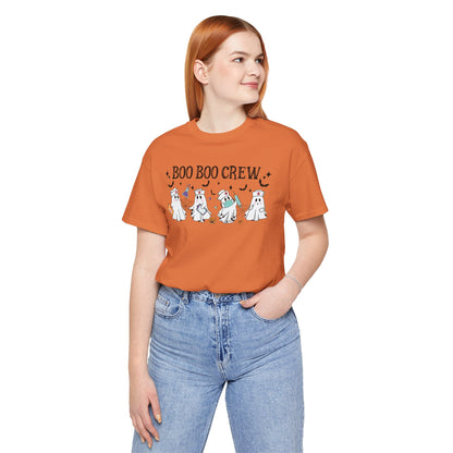 BOO BOO CREW HALLOWEEN NURSE Unisex Jersey Short Sleeve Tee