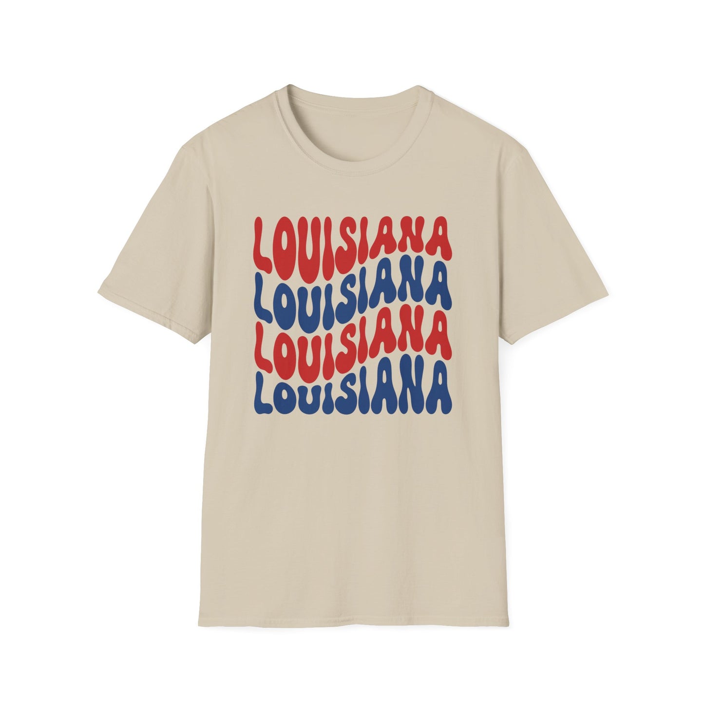 Adult Louisiana T-Shirt - Red, White, and Blue Design