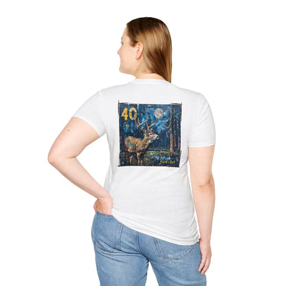 40 Yards Out Antler Deer Unisex Softstyle T-Shirt