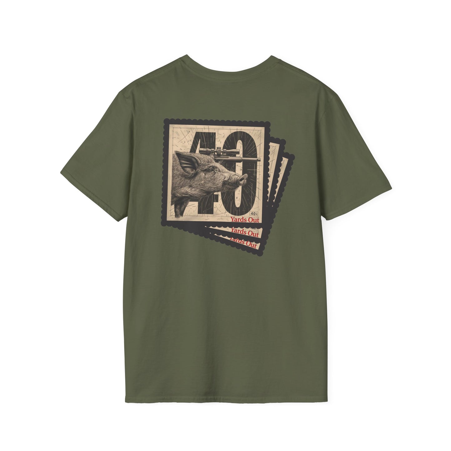 40 Yards Out Hog Hunt Unisex Softstyle T-Shirt