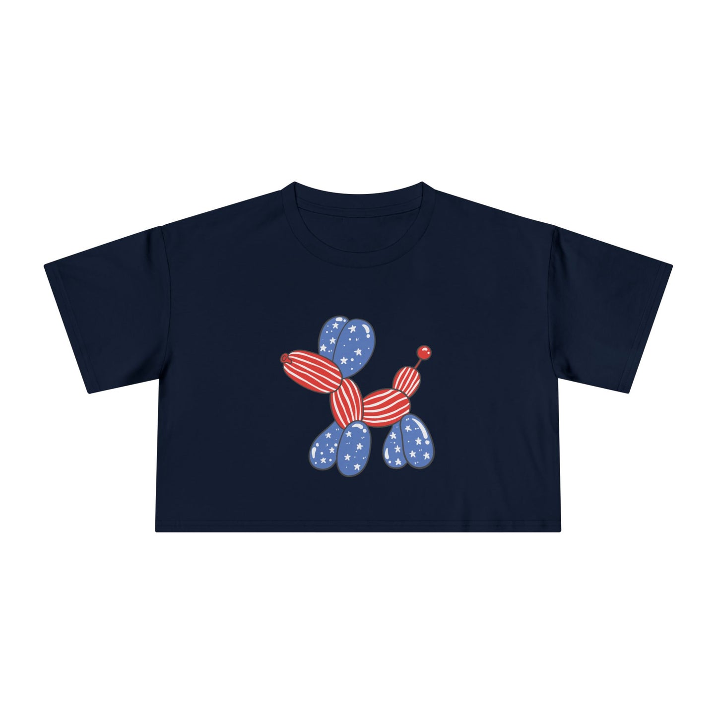 Women's Crop Tee USA Balloon Dog