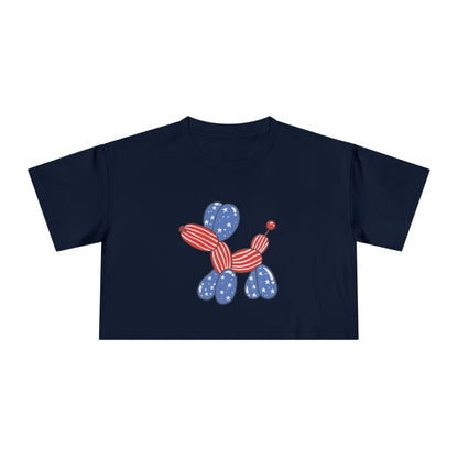 Women's Crop Tee USA Balloon Dog