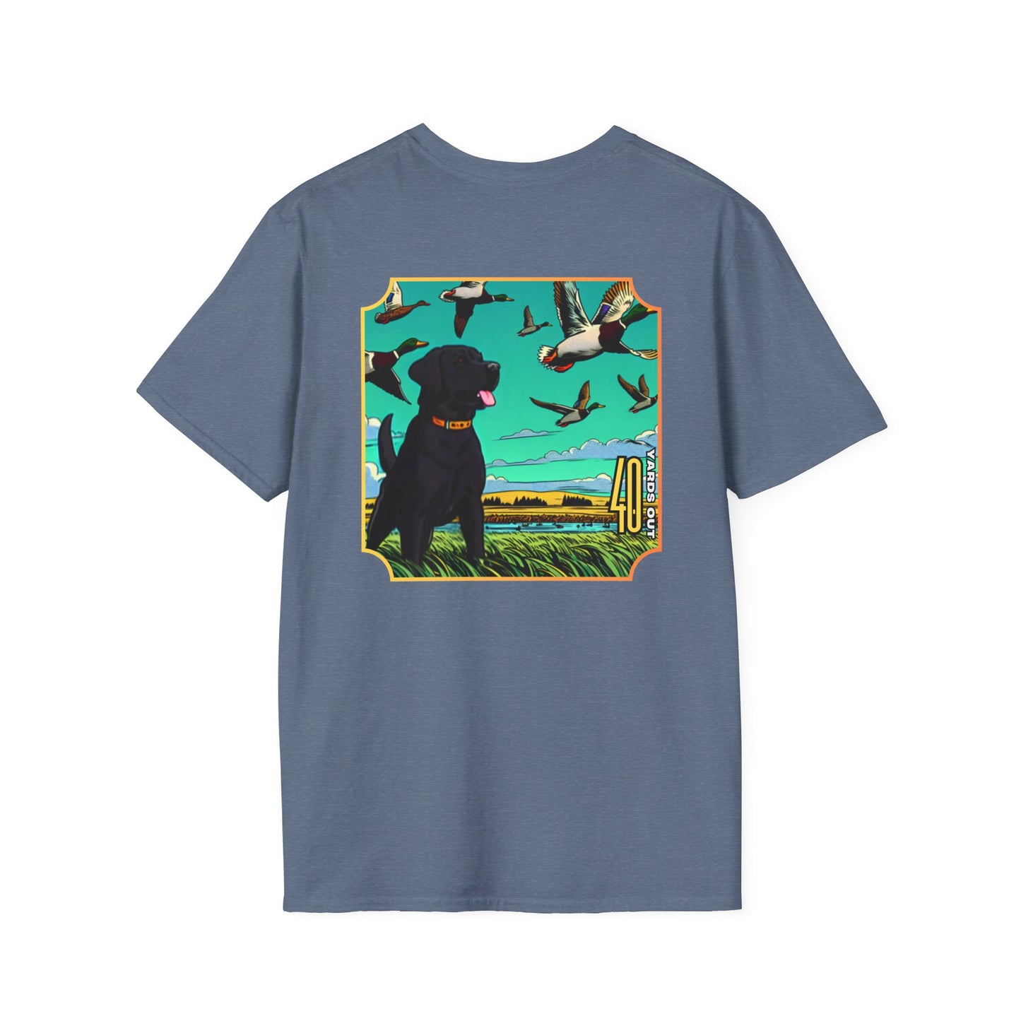 40 YARDS OUT Black Retriever Duck Watch Unisex Softstyle T-Shirt