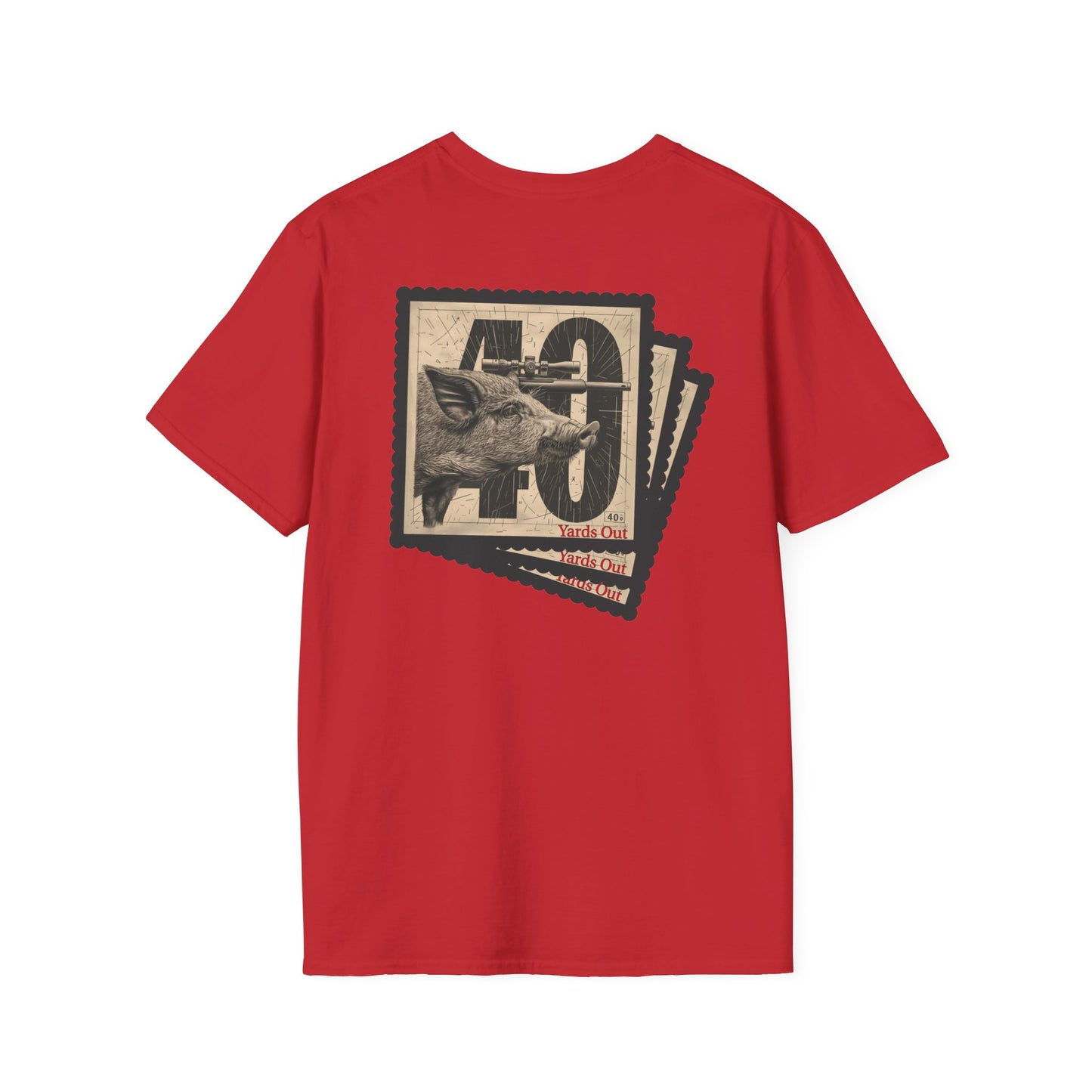 40 Yards Out Hog Hunt Unisex Softstyle T-Shirt