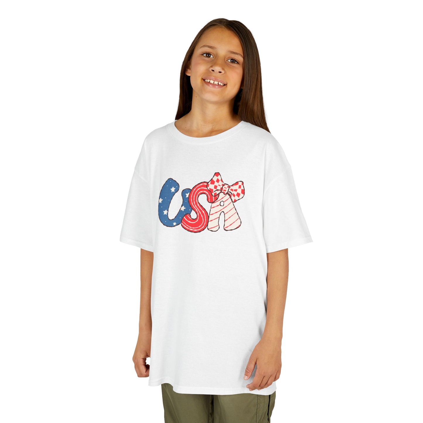 Kids USA with bow shirt