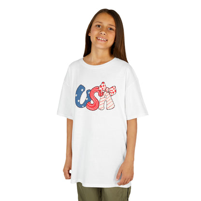 Kids USA with bow shirt