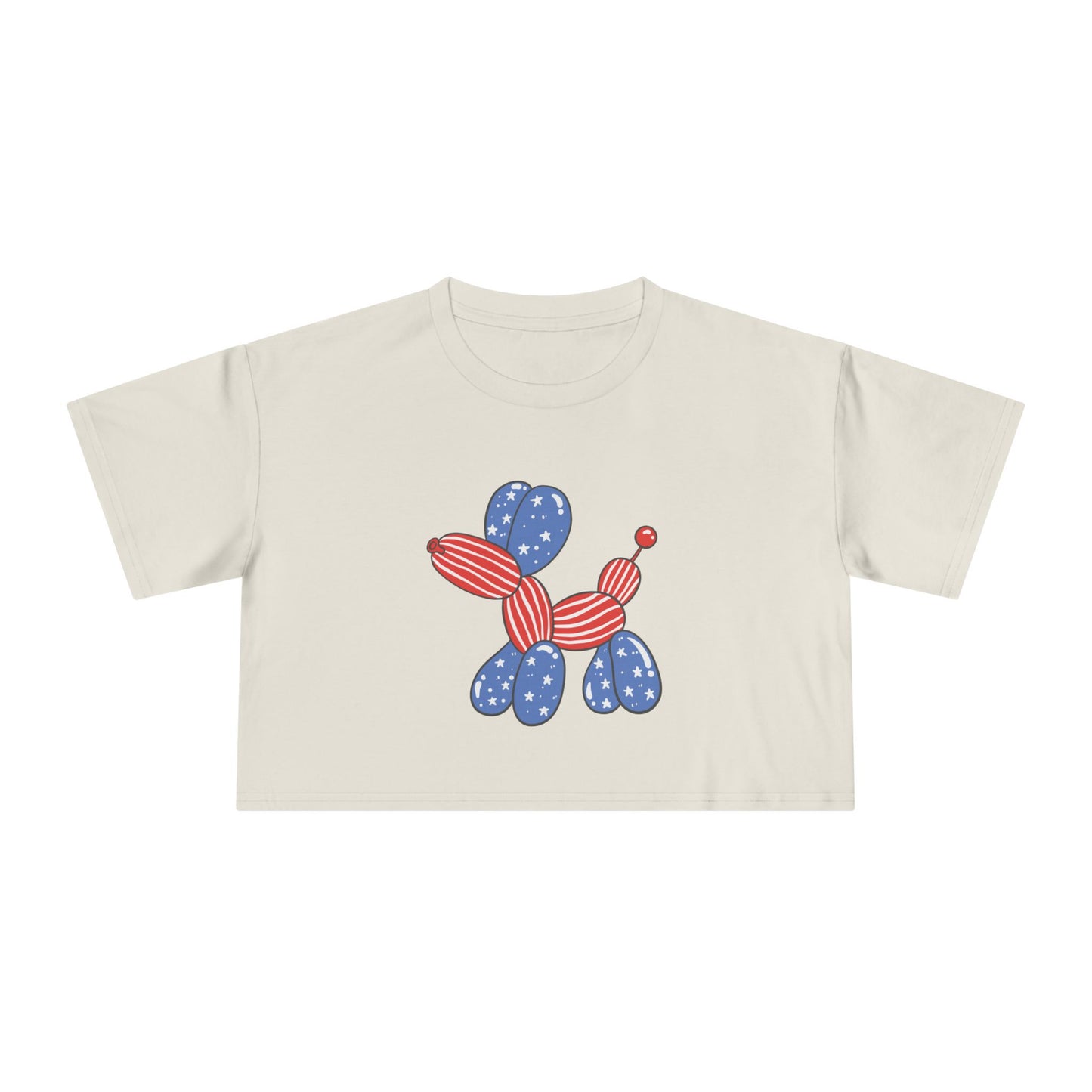 Women's Crop Tee USA Balloon Dog