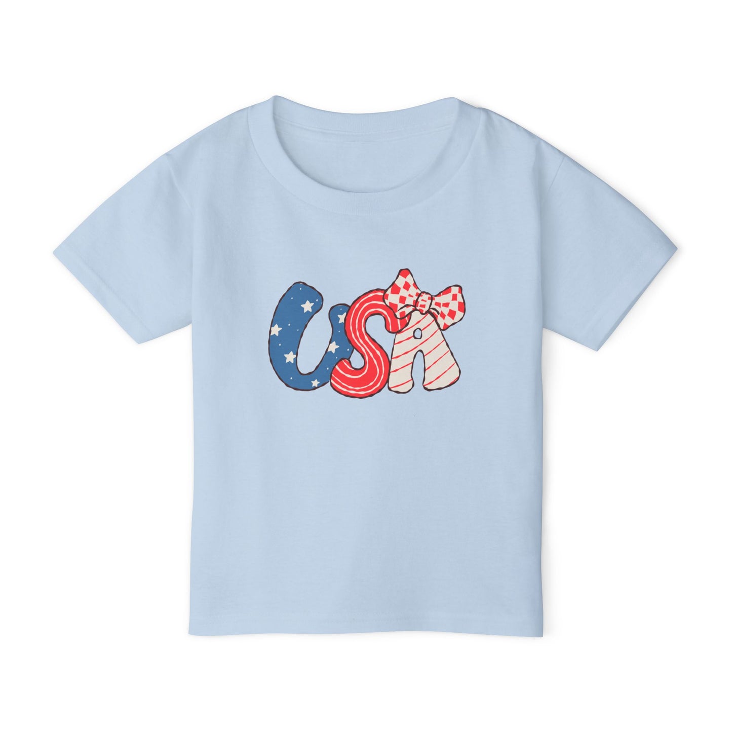 Toddler USA with bow shirt