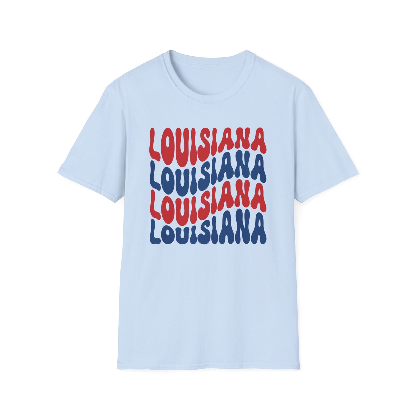 Adult Louisiana T-Shirt - Red, White, and Blue Design