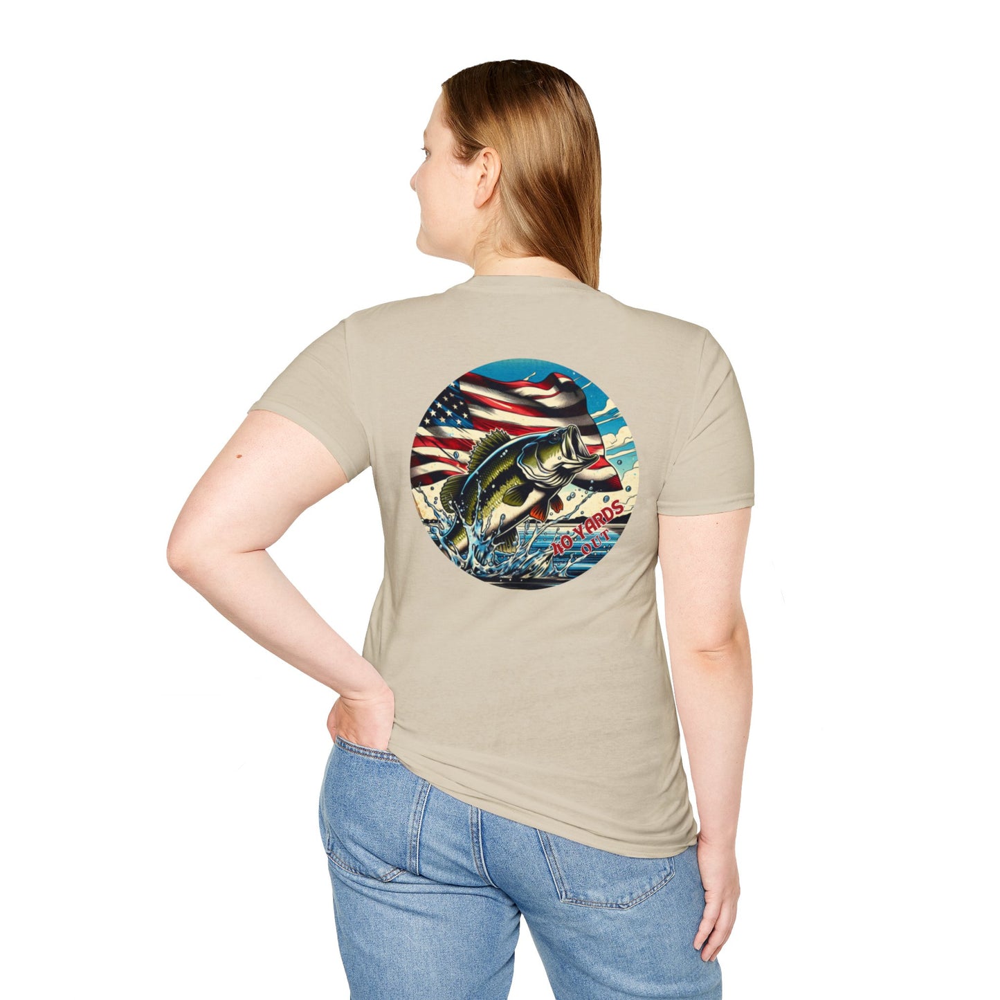 40 Yards Out American Bass Unisex Softstyle T-Shirt
