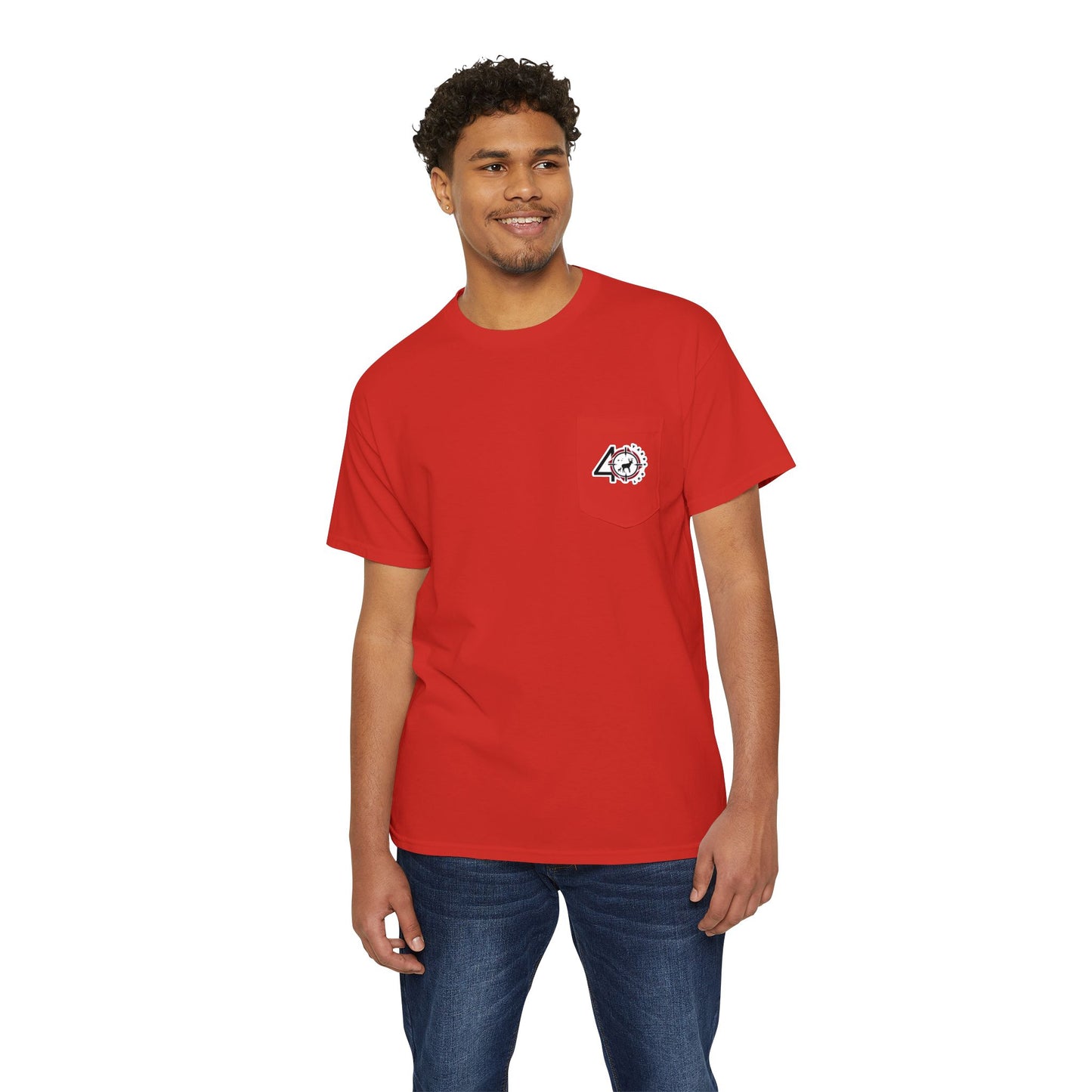 40 Yards Out American Flag Buck Pocket Tee