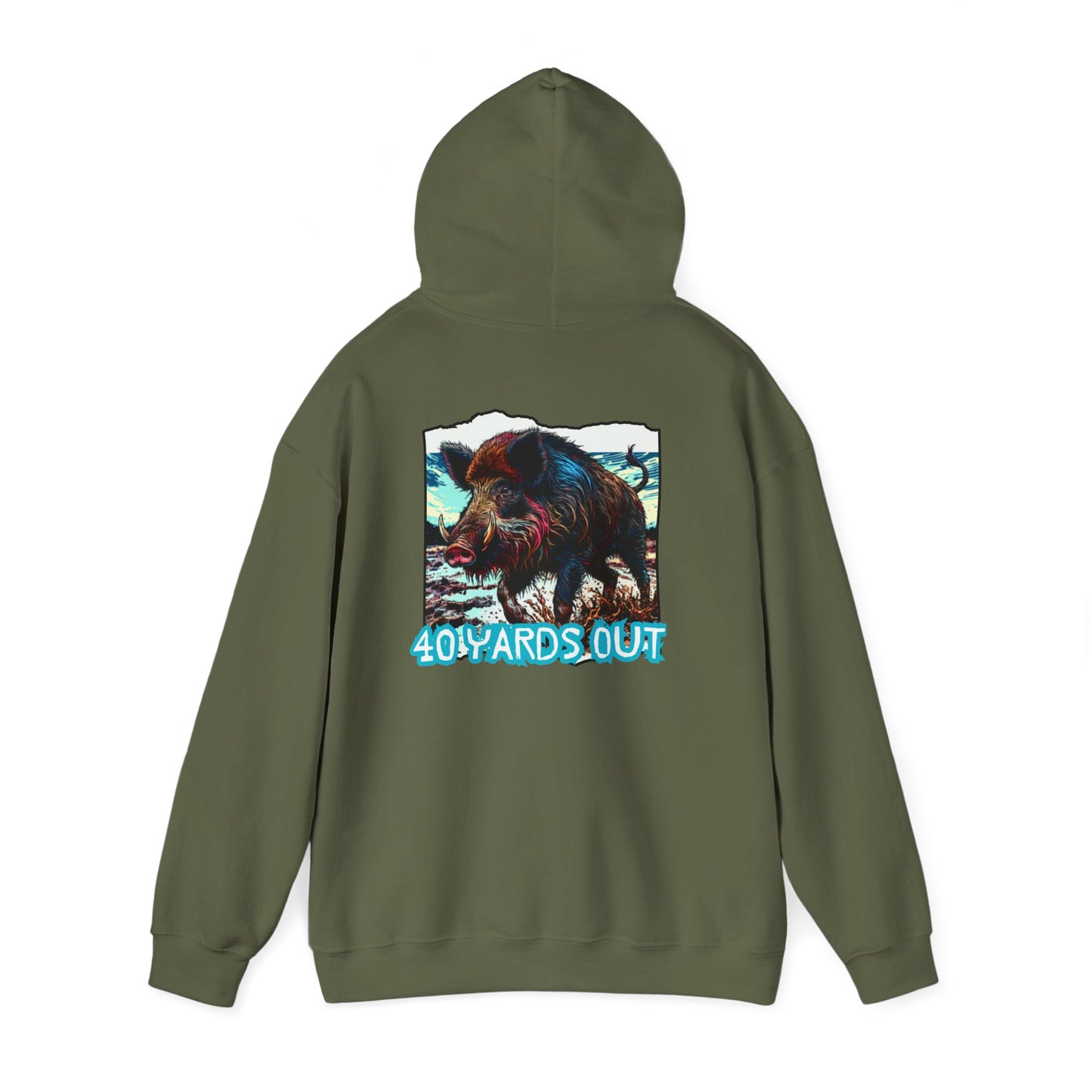 40 YARDS OUT Brand Productions Muddy Boar Heavy Blend™ Hooded Sweatshirt