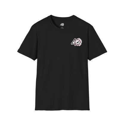 40 Yards Out American Flag Buck Unisex Softstyle T-Shirt