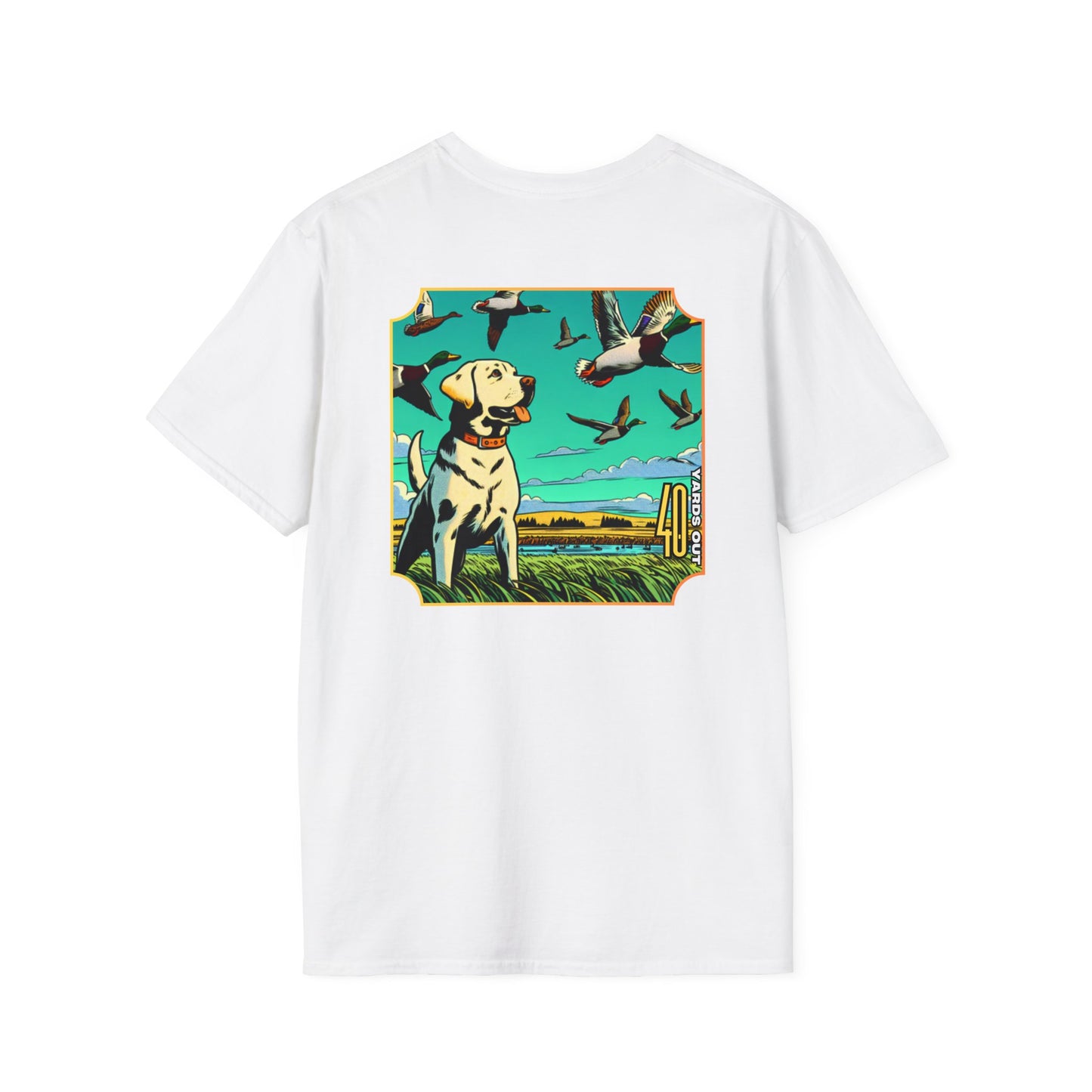 40 Yards Out Yellow Retriever Duck Watch Unisex Softstyle T-Shirt