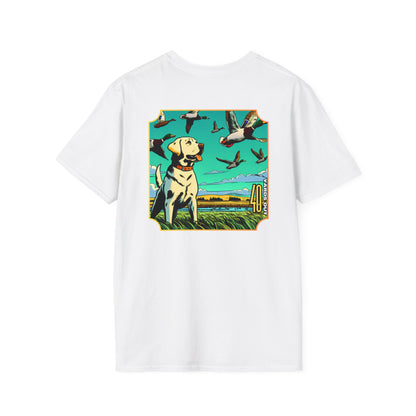 40 Yards Out Yellow Retriever Duck Watch Unisex Softstyle T-Shirt
