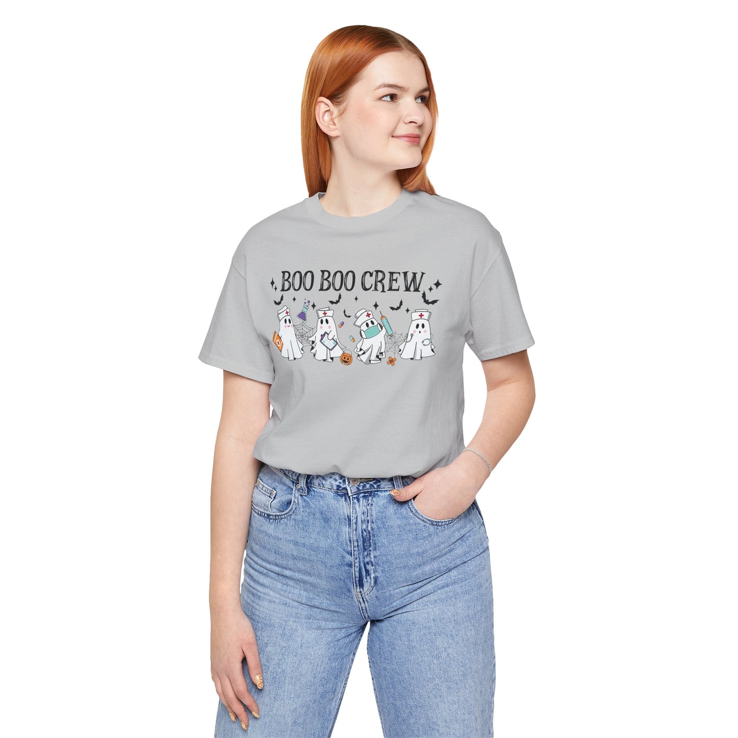 BOO BOO CREW HALLOWEEN NURSE Unisex Jersey Short Sleeve Tee