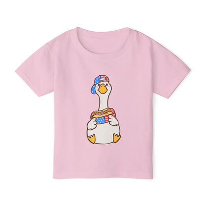 Toddler T-shirt Red White and Blue Young Duck Design